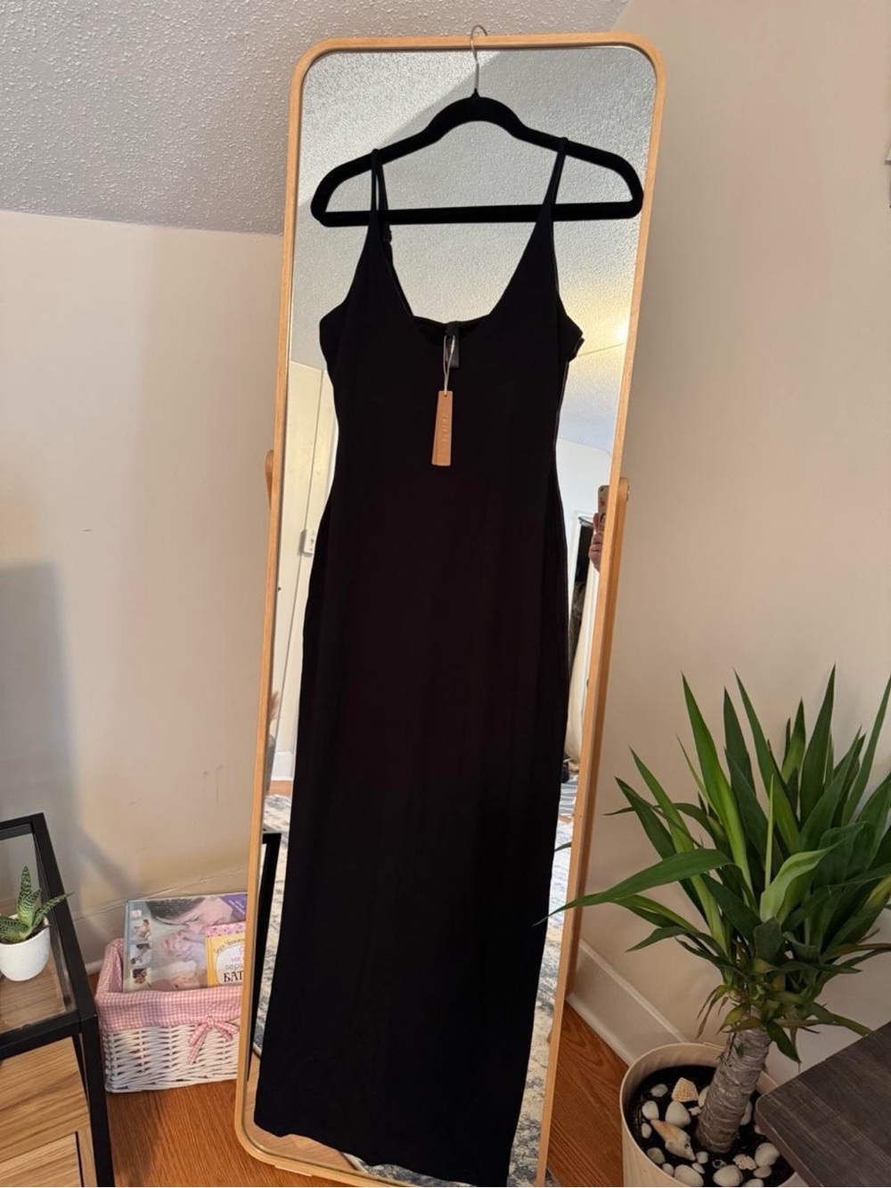 Skims Smooth Lounge Skinny Scoop Neck Dress